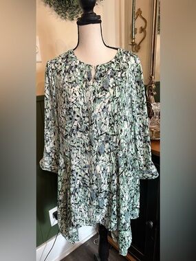 Rose + Olive Blouse Top 1x Lightweight Muilticolor Whimsy Cottage Core
